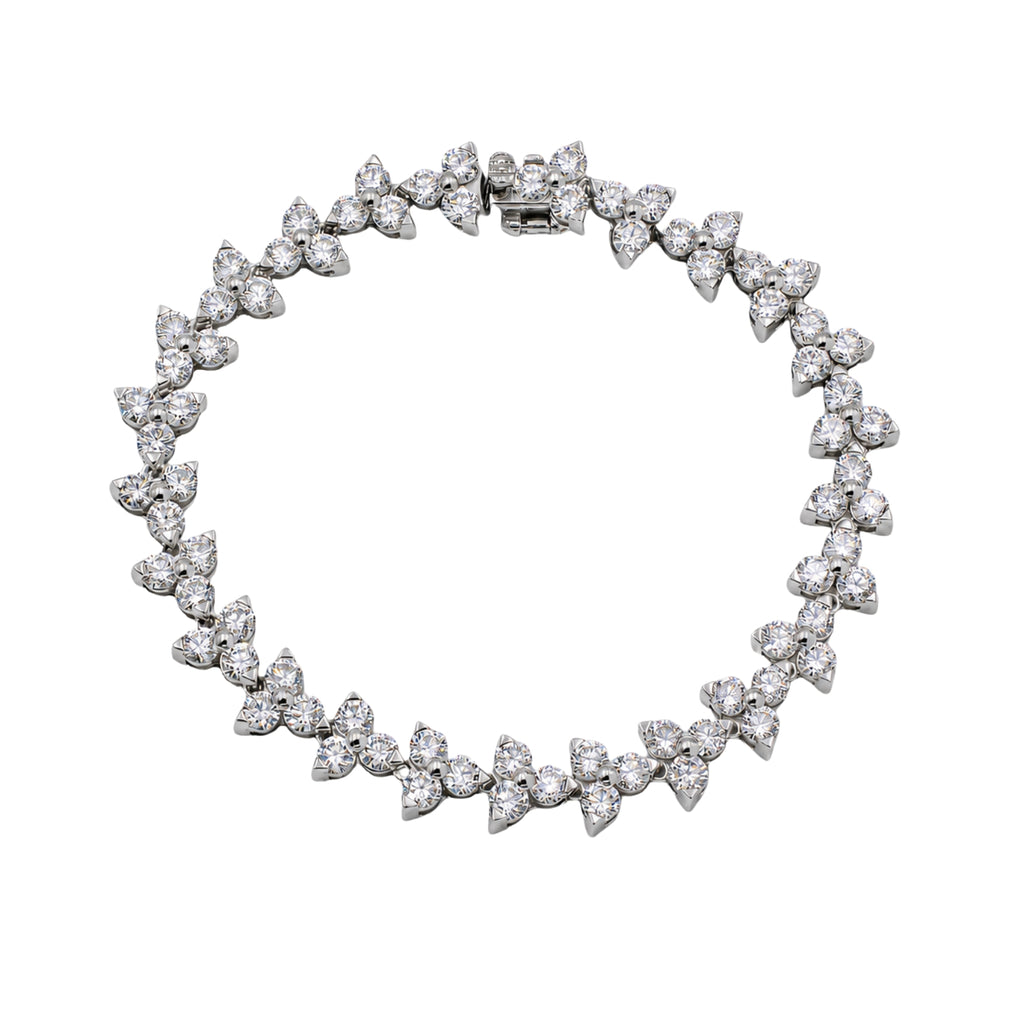 Diamonair Lab Grown Diamond (F/VS+) 10.00 carat Round cut Sterling Silver Link Bracelet - Sterling Silver | Gold over Silver