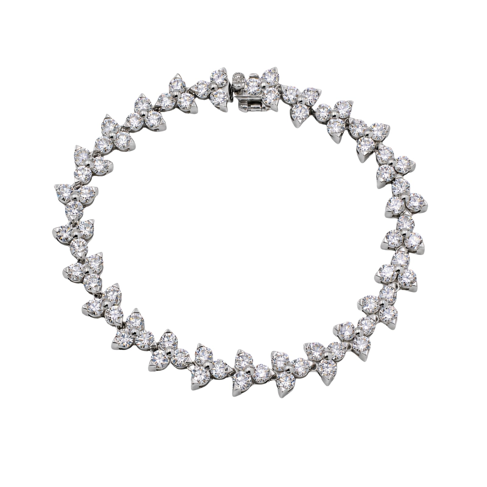 Diamonair Lab Grown Diamond (F/VS+) 10.00 carat Round cut Sterling Silver Link Bracelet - Sterling Silver | Gold over Silver