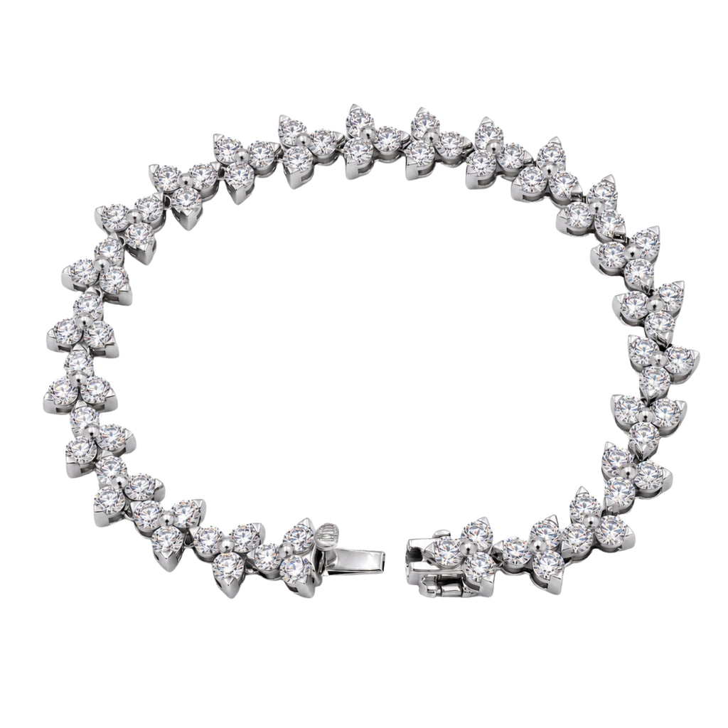 Diamonair Lab Grown Diamond (F/VS+) 10.00 carat Round cut Sterling Silver Link Bracelet - Sterling Silver | Gold over Silver