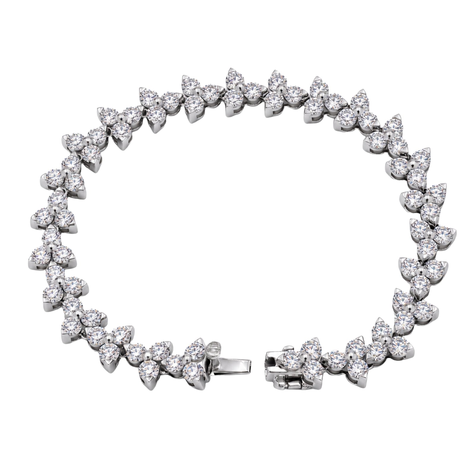 Diamonair Lab Grown Diamond (F/VS+) 10.00 carat Round cut Sterling Silver Link Bracelet - Sterling Silver | Gold over Silver