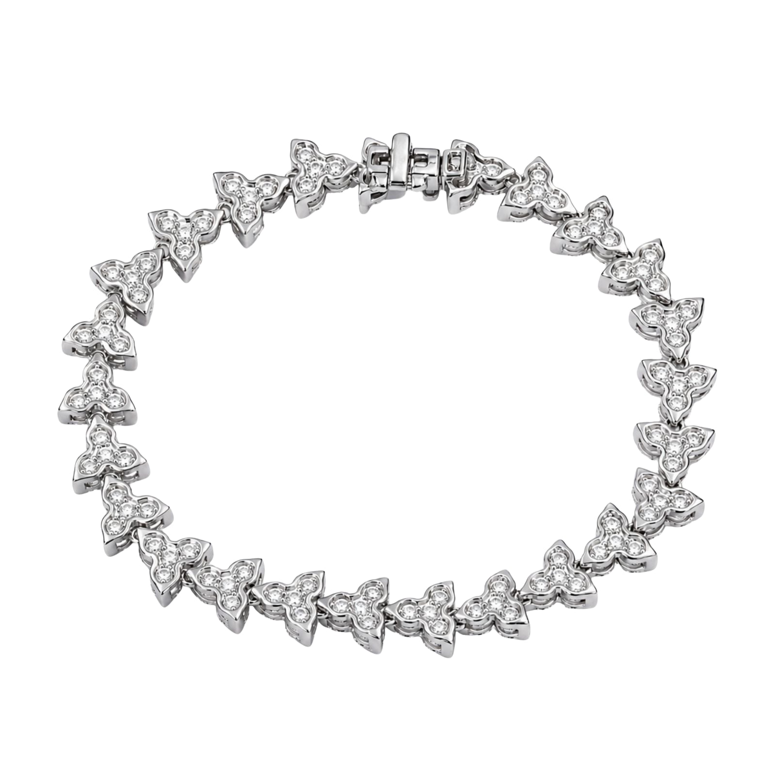 Diamonair Lab Grown Diamond (F/VS+) 10.00 carat Round cut Sterling Silver Link Bracelet - Sterling Silver | Gold over Silver