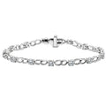 Diamonair Lab Grown Diamond (F/VS+) 3.00 carat Round cut Sterling Silver Link Bracelet - Sterling Silver | Gold over Silver