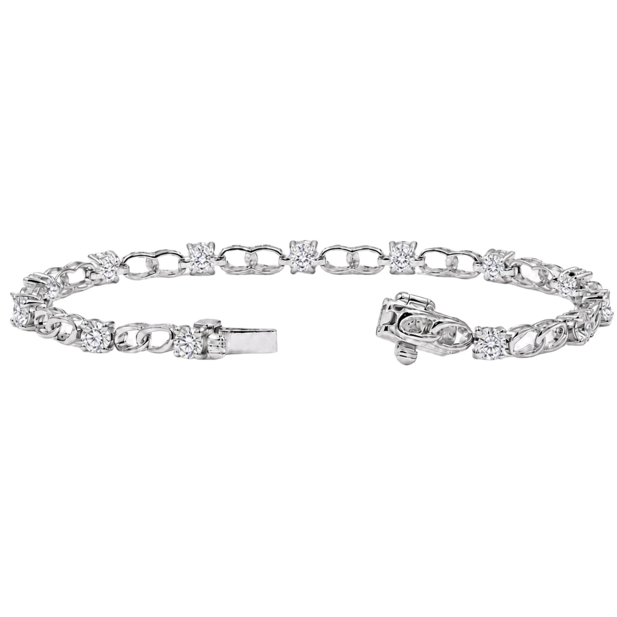 Diamonair Link Bracelet Set - Lab Grown Diamond Sterling Silver Link Bracelet