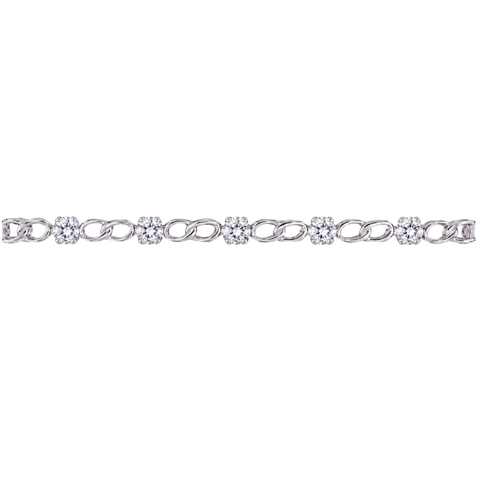 Diamonair Lab Grown Diamond (F/VS+) 3.00 carat Round cut Sterling Silver Link Bracelet - Sterling Silver | Gold over Silver