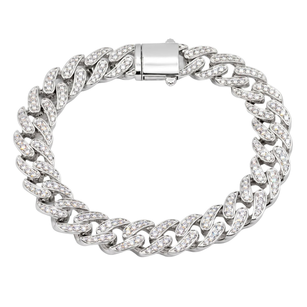 Diamonair Lab Grown Diamond (F/VS+) 5.00 carat Round cut Sterling Silver Link Bracelet - Sterling Silver | Gold over Silver