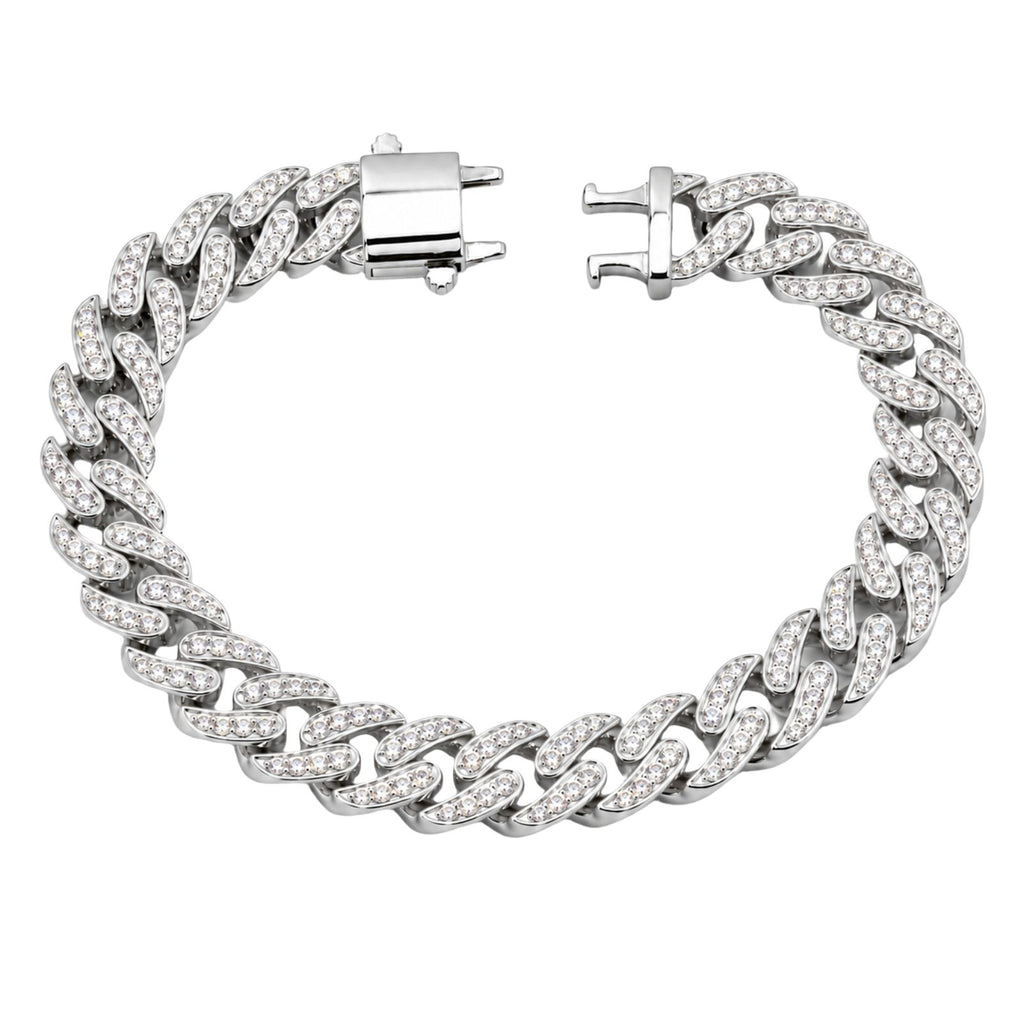 Diamonair Lab Grown Diamond (F/VS+) 5.00 carat Round cut Sterling Silver Link Bracelet - Sterling Silver | Gold over Silver