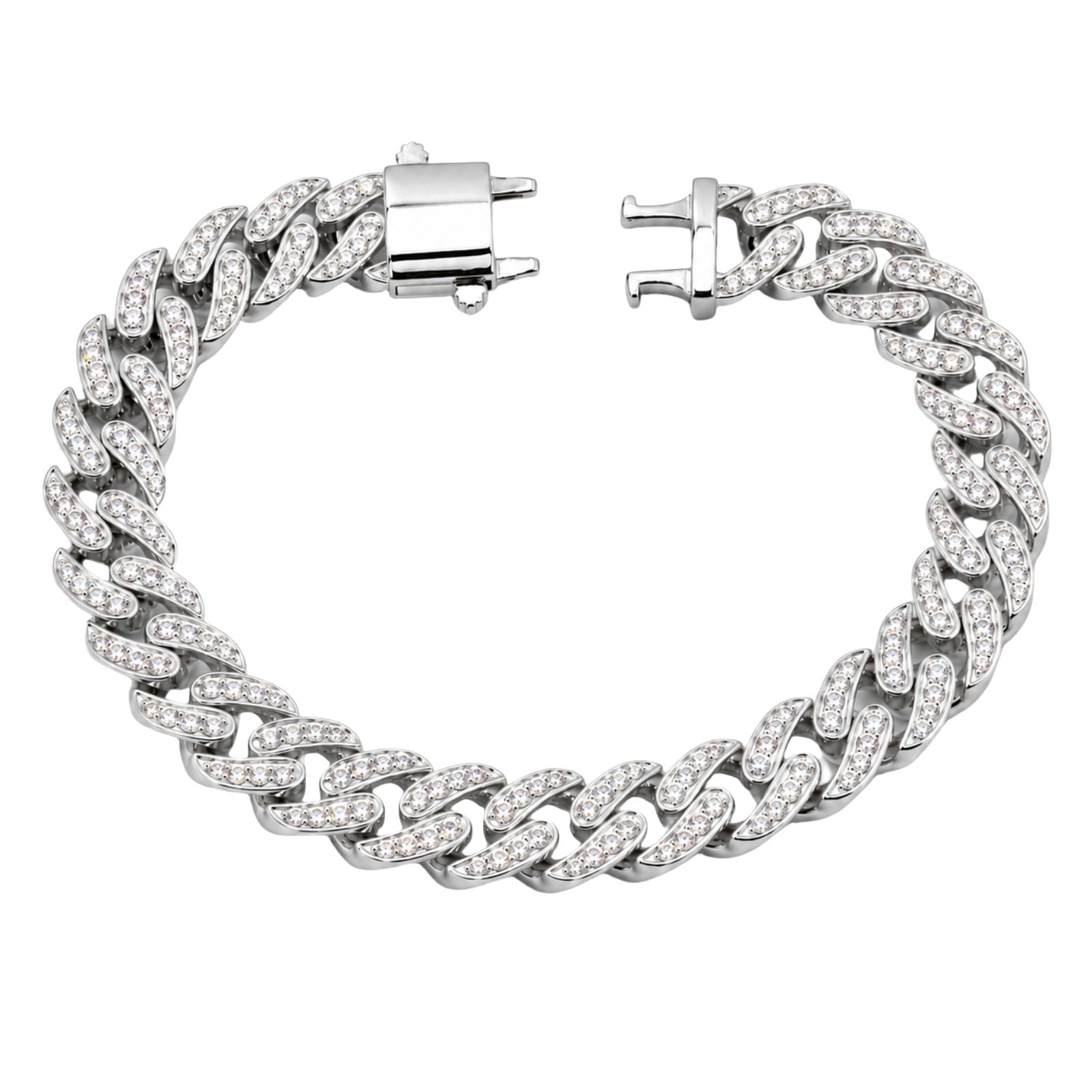 Diamonair Lab Grown Diamond (F/VS+) 5.00 carat Round cut Sterling Silver Link Bracelet - Sterling Silver | Gold over Silver