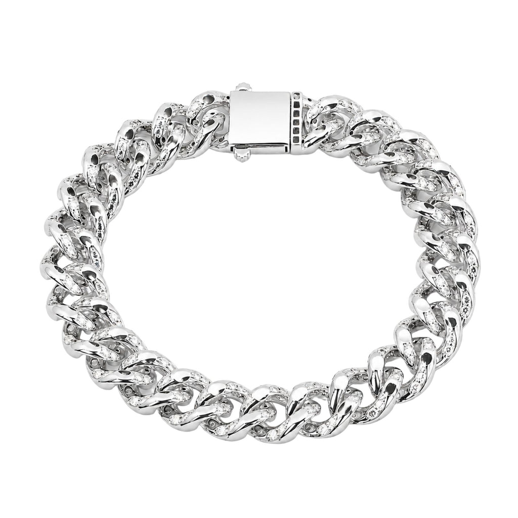 Diamonair Lab Grown Diamond (F/VS+) 5.00 carat Round cut Sterling Silver Link Bracelet - Sterling Silver | Gold over Silver