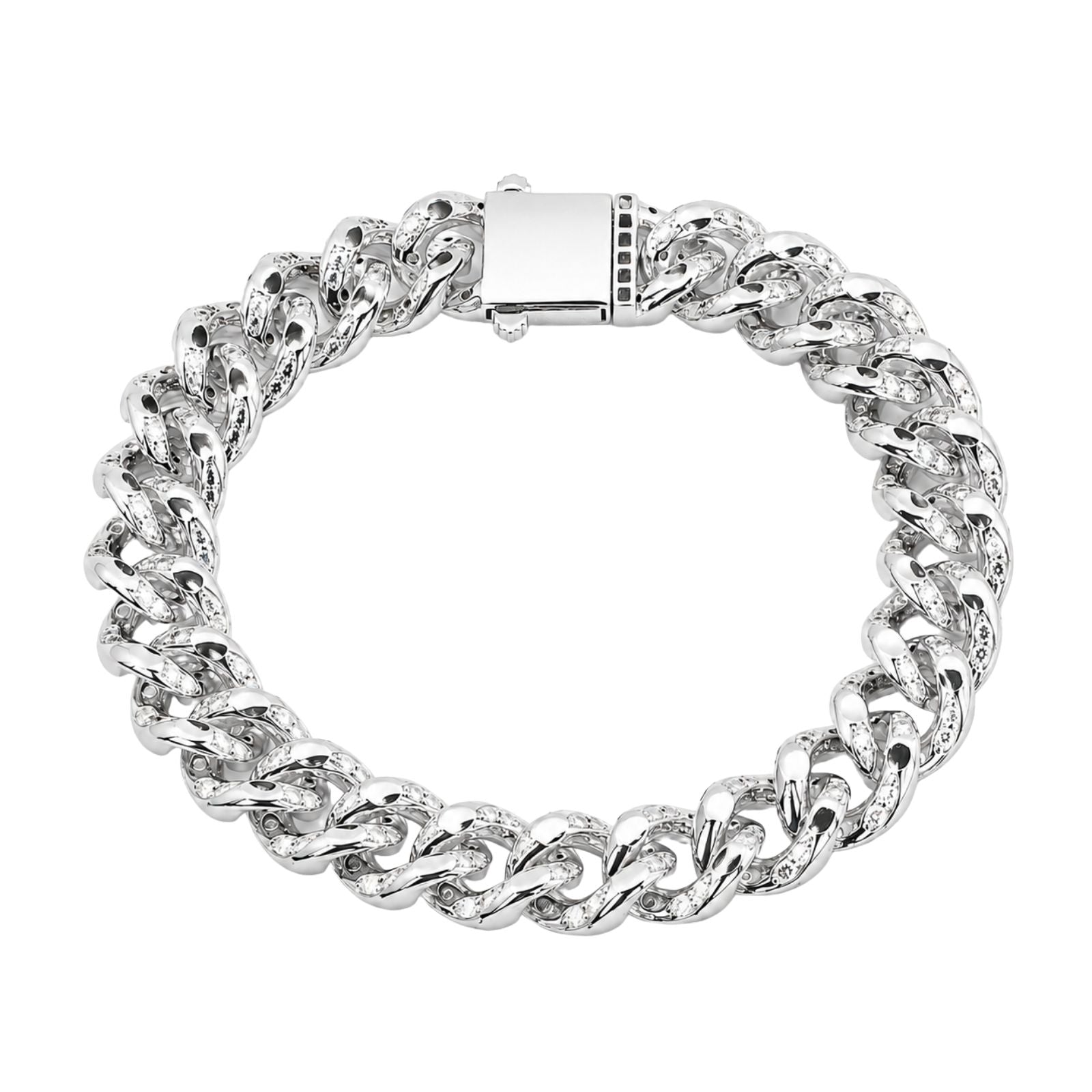 Diamonair Lab Grown Diamond (F/VS+) 5.00 carat Round cut Sterling Silver Link Bracelet - Sterling Silver | Gold over Silver