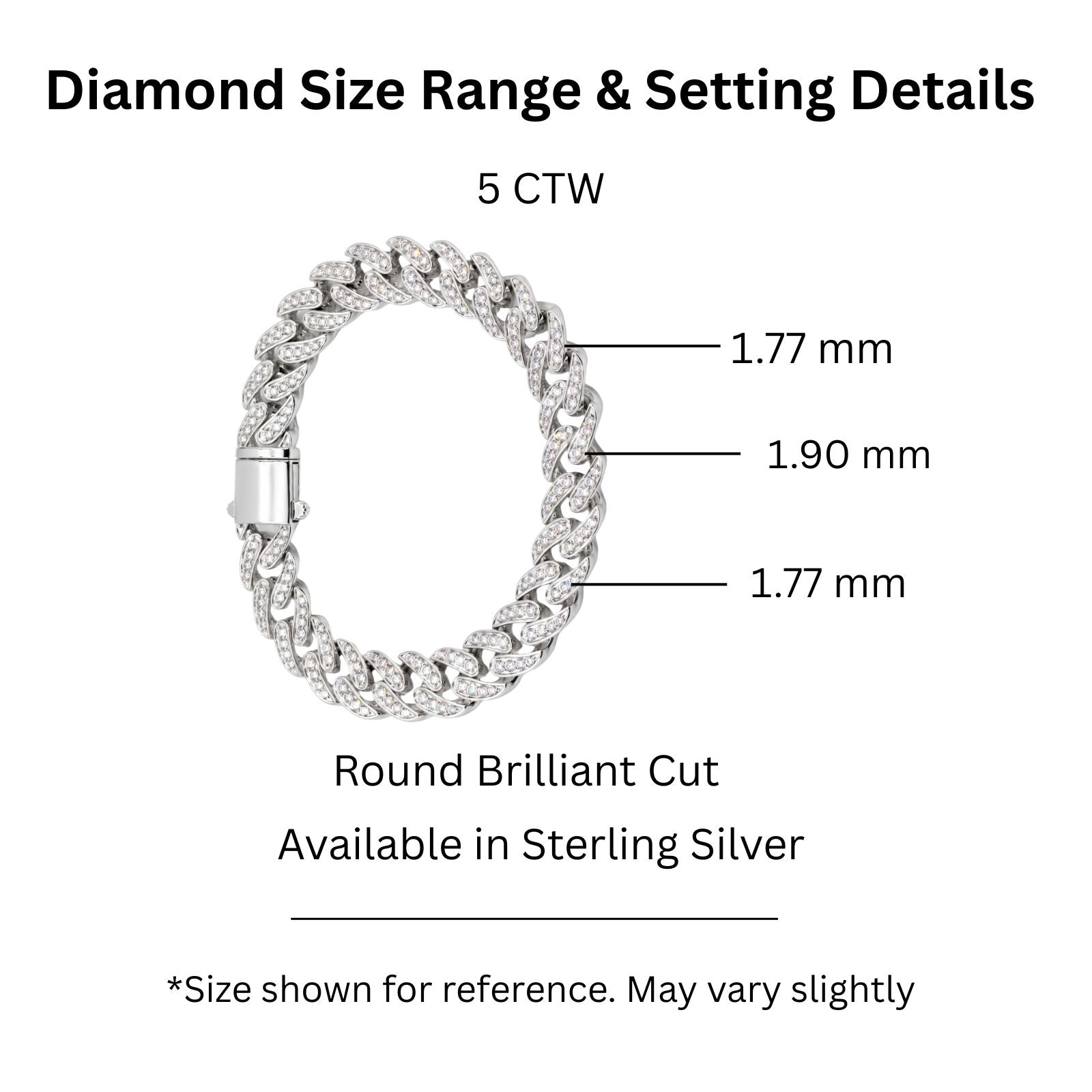 Diamonair Lab Grown Diamond (F/VS+) 5.00 carat Round cut Sterling Silver Link Bracelet - Sterling Silver | Gold over Silver