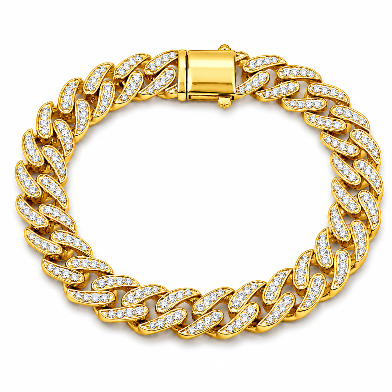 Diamonair Lab Grown Diamond (F/VS+) 5.00 carat Round cut Sterling Silver Link Bracelet - Sterling Silver | Gold over Silver