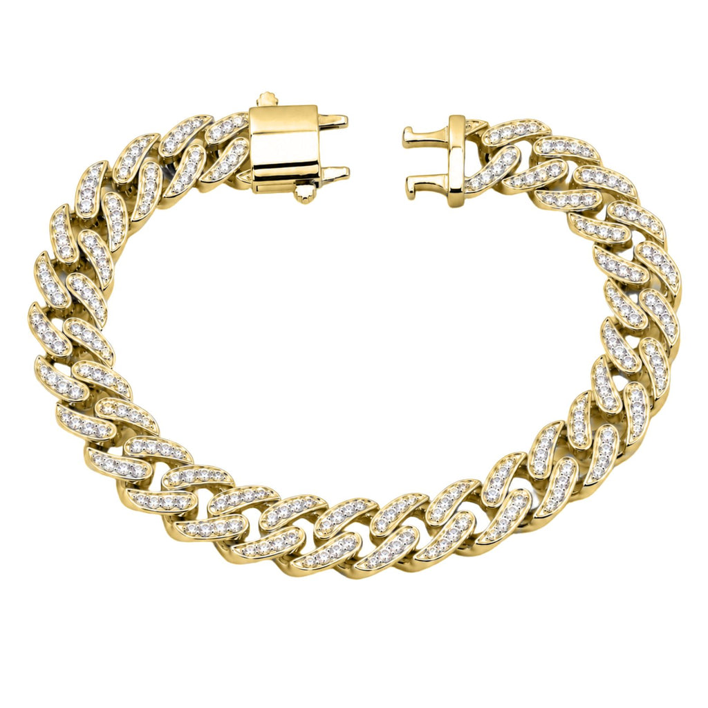 Diamonair Lab Grown Diamond (F/VS+) 5.00 carat Round cut Sterling Silver Link Bracelet - Sterling Silver | Gold over Silver