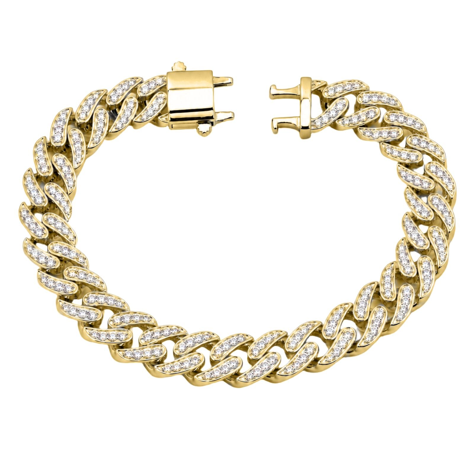 Diamonair Lab Grown Diamond (F/VS+) 5.00 carat Round cut Sterling Silver Link Bracelet - Sterling Silver | Gold over Silver