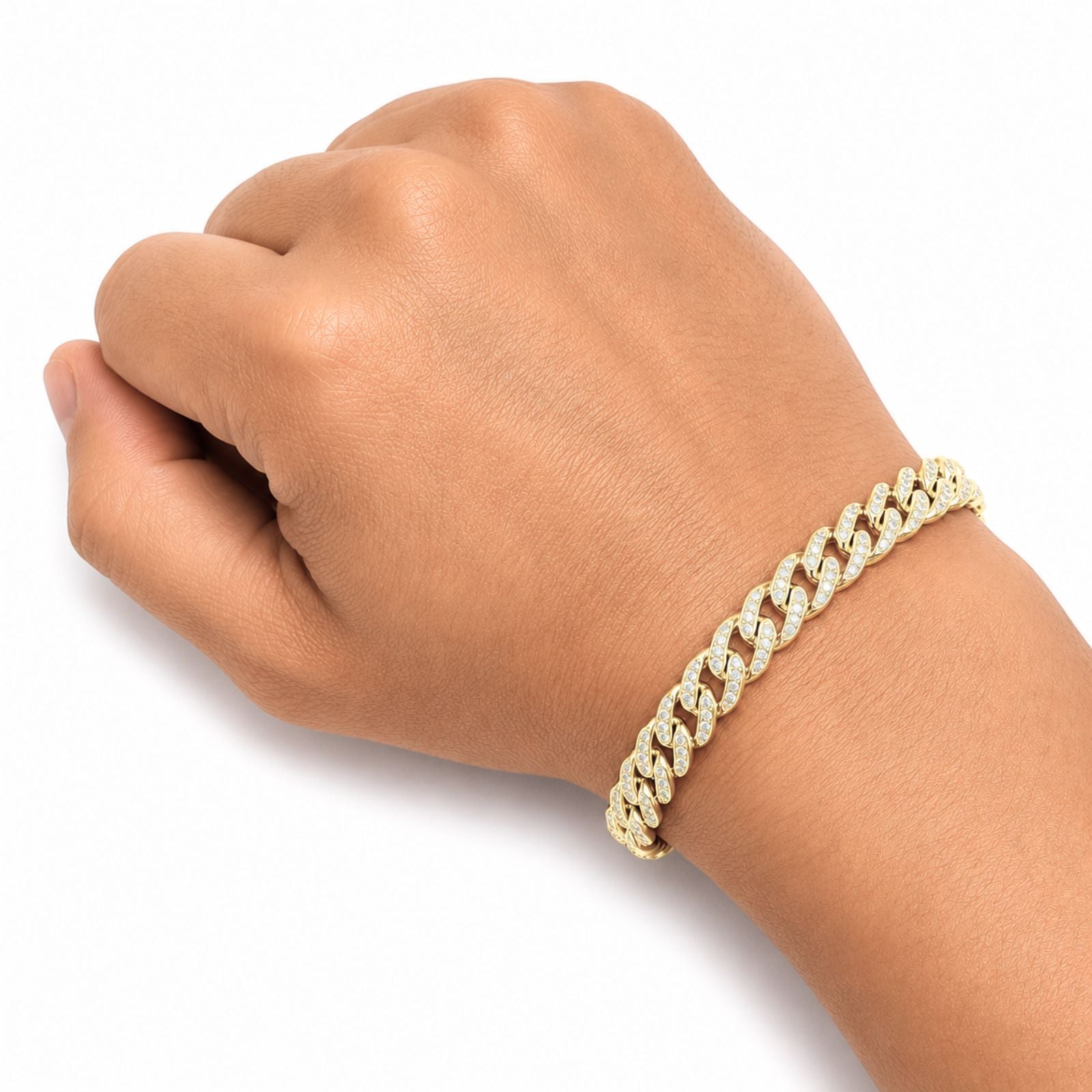 Diamonair Lab Grown Diamond (F/VS+) 5.00 carat Round cut Sterling Silver Link Bracelet - Sterling Silver | Gold over Silver