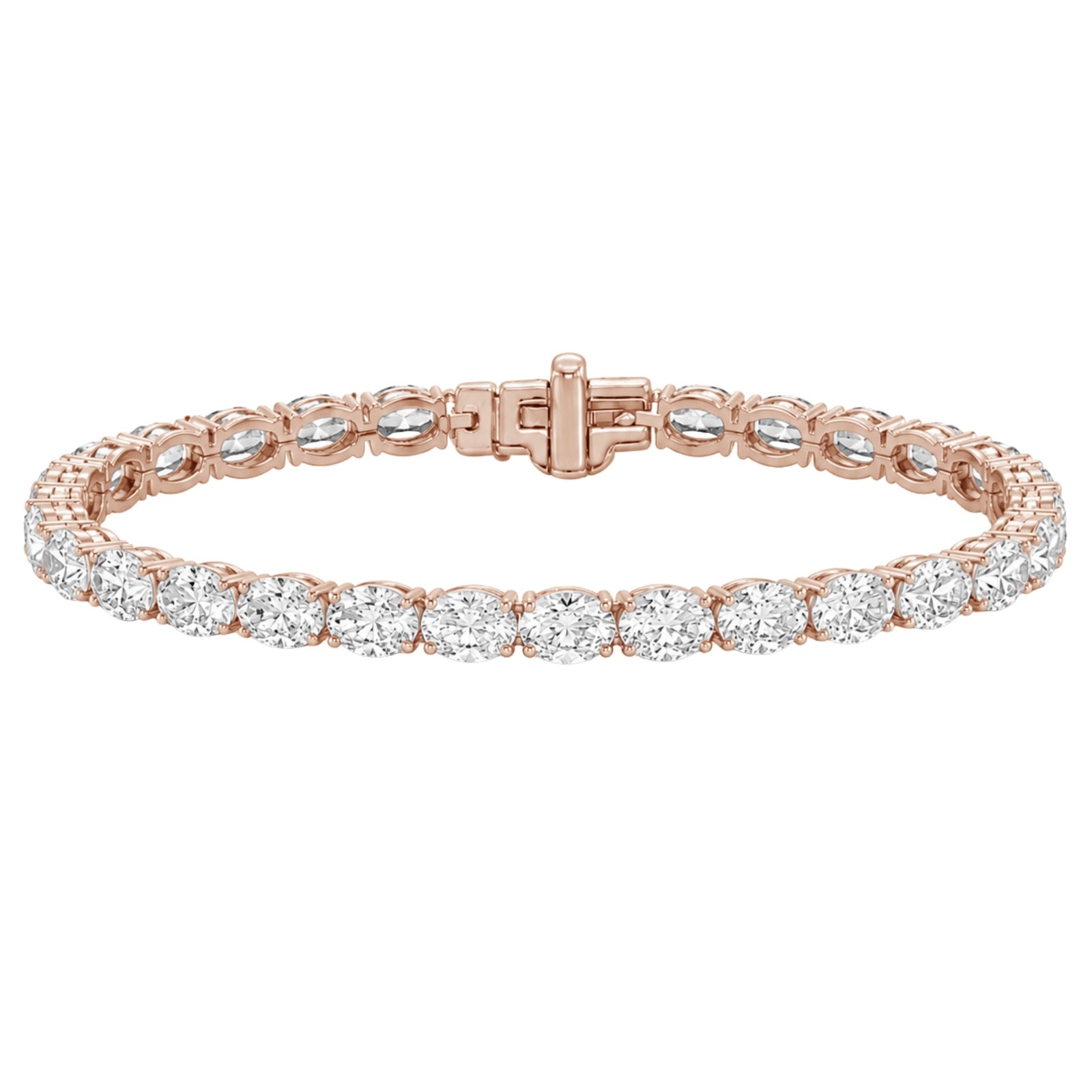 2.00-12.00 Carat T.W. Oval-cut Lab Grown Diamond (F/VS) 14K Gold Tennis Bracelet - Assorted Colors & Carat