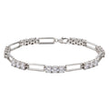 Diamonair Lab Grown Diamond (F/VS+) 5.00 carat Round cut Sterling Silver Link Bracelet - Sterling Silver