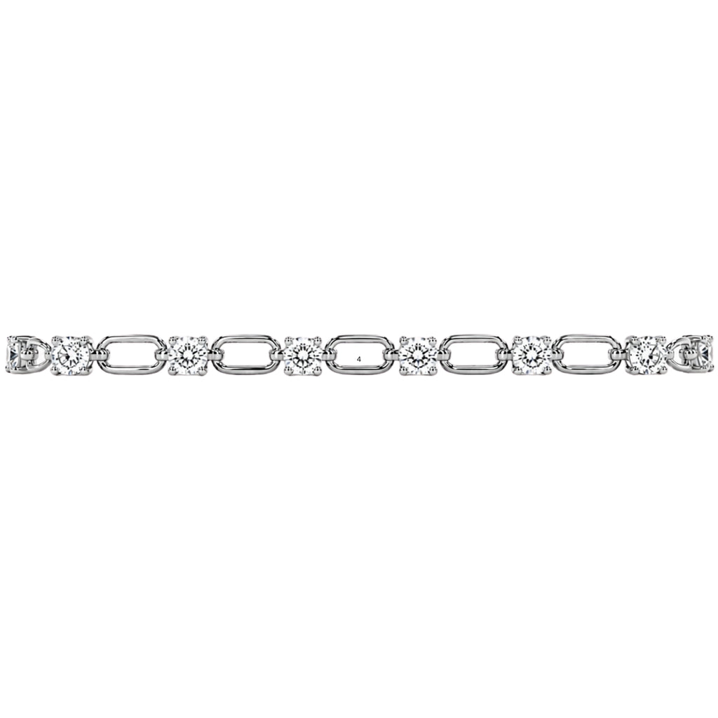 Diamonair Lab Grown Diamond (F/VS+) 3.00 carat Round cut Sterling Silver Link Bracelet - Sterling Silver | Gold over Silver