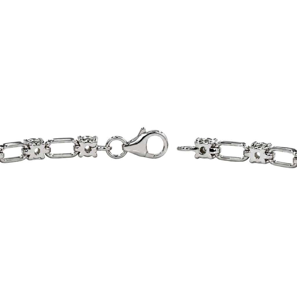 Diamonair Lab Grown Diamond (F/VS+) 3.00 carat Round cut Sterling Silver Link Bracelet - Sterling Silver | Gold over Silver