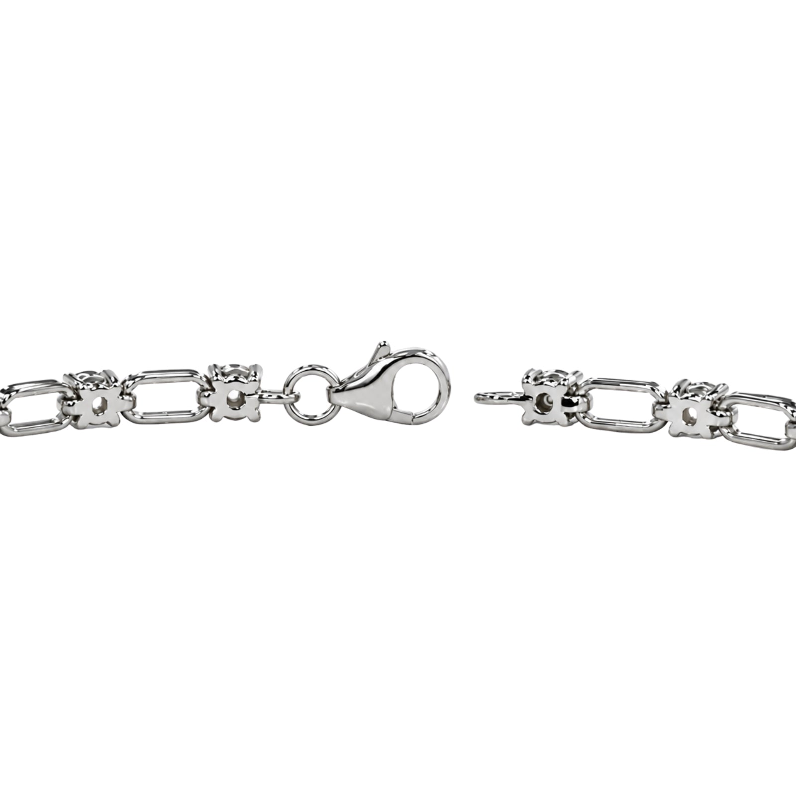 Diamonair Lab Grown Diamond (F/VS+) 3.00 carat Round cut Sterling Silver Link Bracelet - Sterling Silver | Gold over Silver