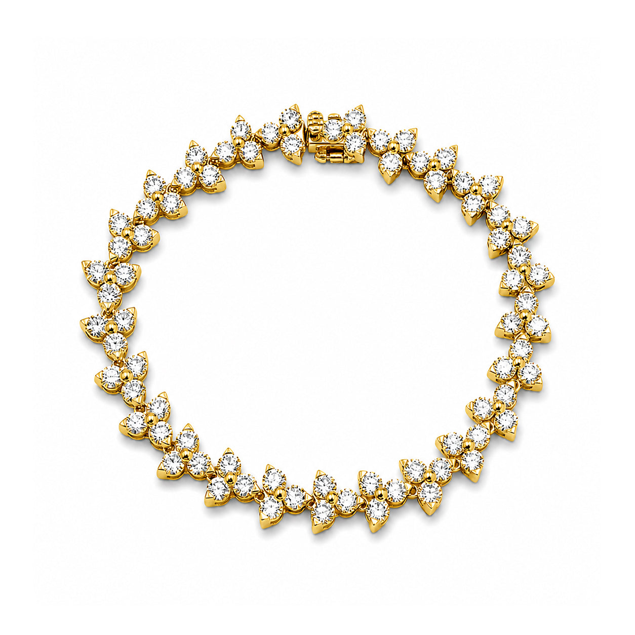 Diamonair Lab Grown Diamond (F/VS+) 10.00 carat Round cut Sterling Silver Link Bracelet - Sterling Silver | Gold over Silver