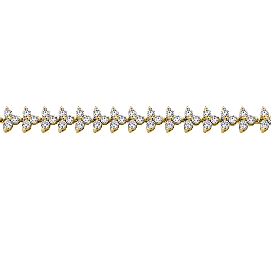 Diamonair Lab Grown Diamond (F/VS+) 10.00 carat Round cut Sterling Silver Link Bracelet - Sterling Silver | Gold over Silver