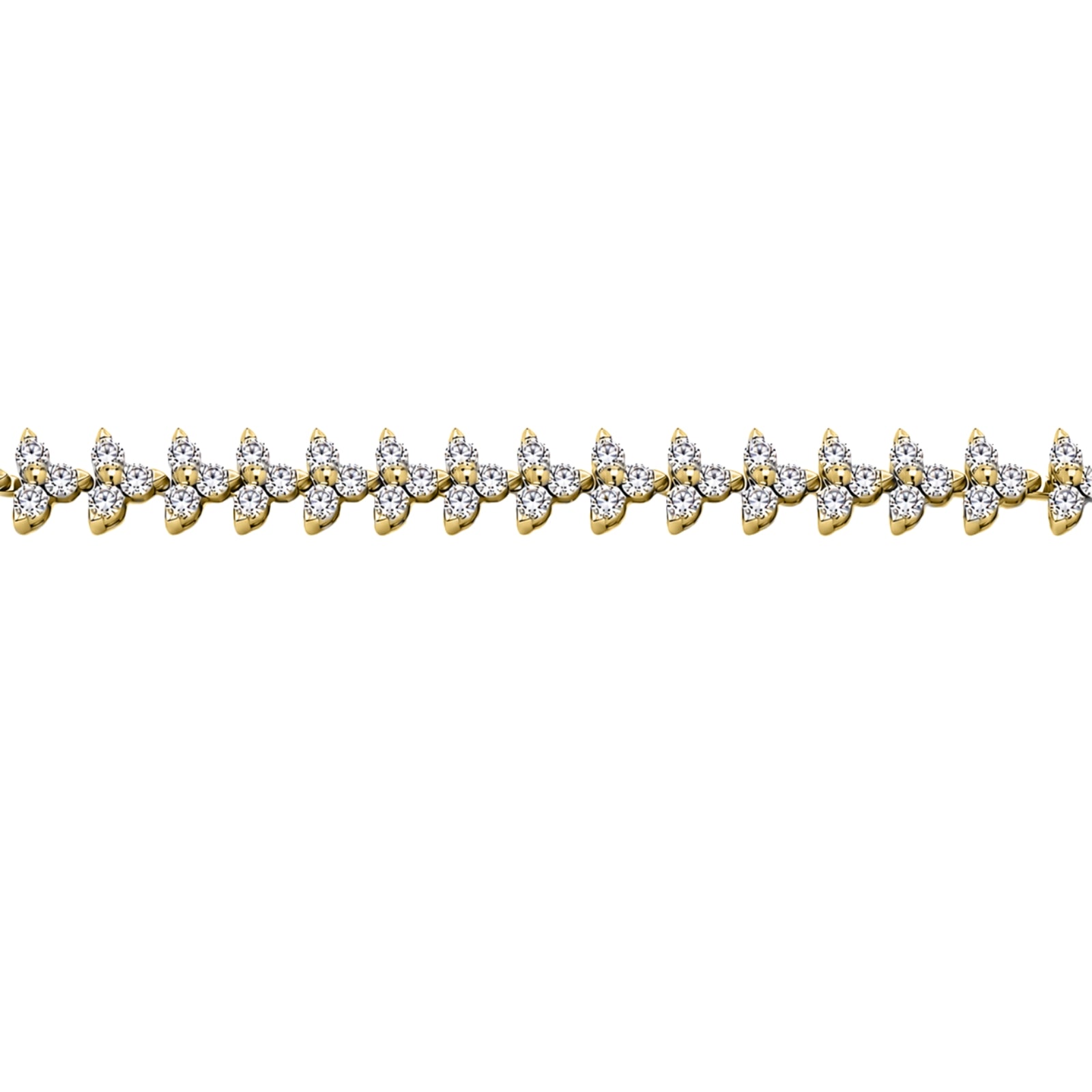 Diamonair Lab Grown Diamond (F/VS+) 10.00 carat Round cut Sterling Silver Link Bracelet - Sterling Silver | Gold over Silver