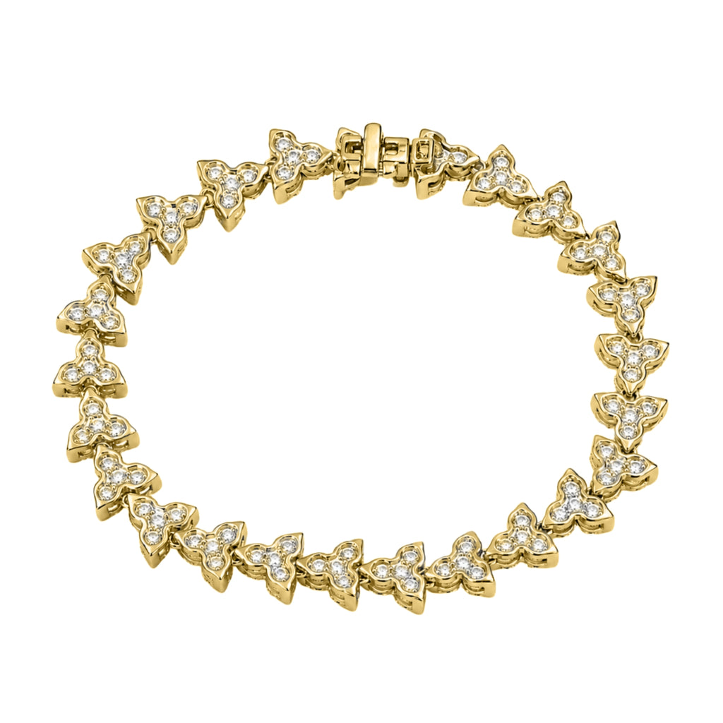 Diamonair Lab Grown Diamond (F/VS+) 10.00 carat Round cut Sterling Silver Link Bracelet - Sterling Silver | Gold over Silver