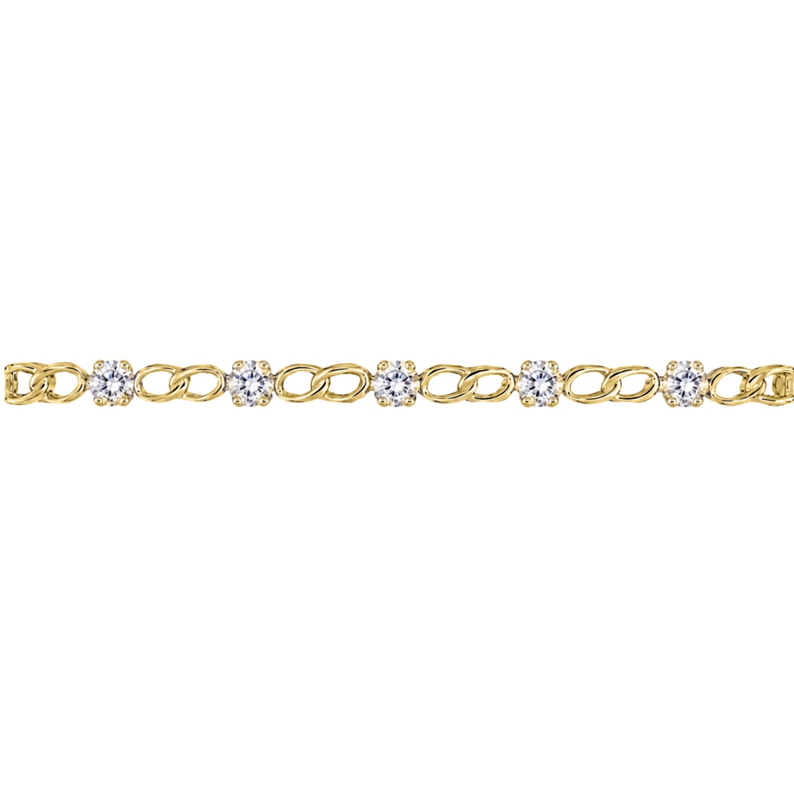 Diamonair Lab Grown Diamond (F/VS+) 3.00 carat Round cut Sterling Silver Link Bracelet - Sterling Silver | Gold over Silver