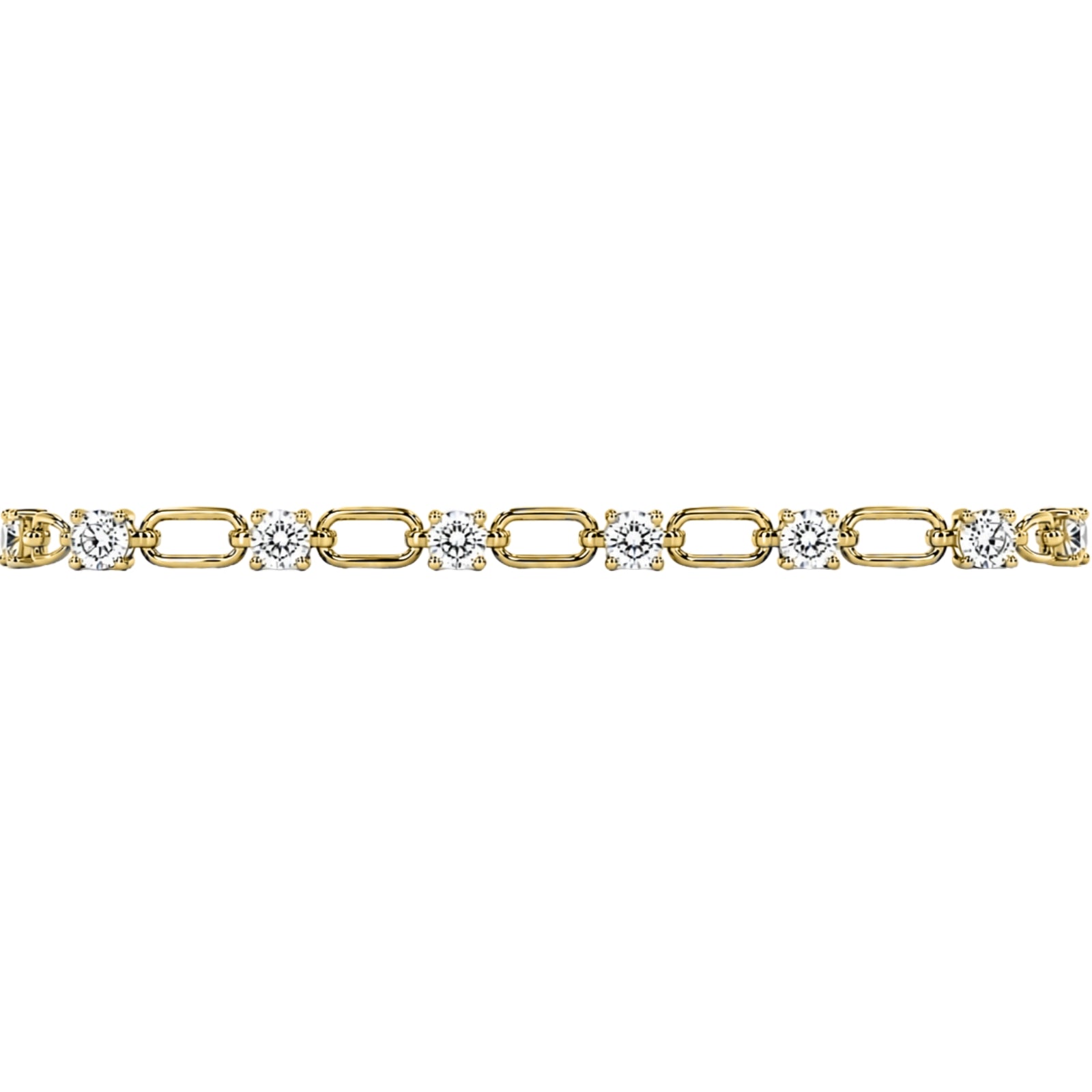Diamonair Lab Grown Diamond (F/VS+) 3.00 carat Round cut Sterling Silver Link Bracelet - Sterling Silver | Gold over Silver