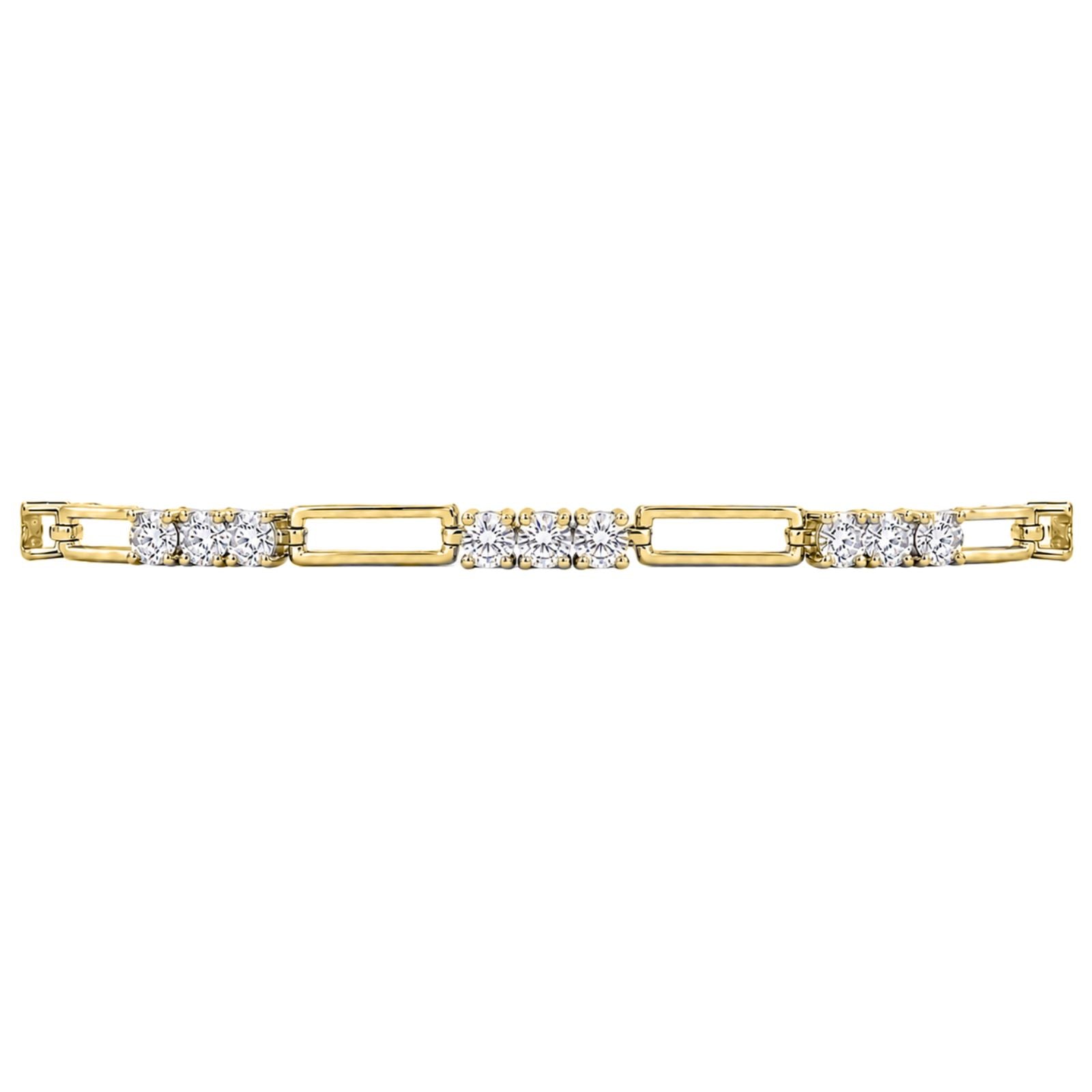 Diamonair Lab Grown Diamond (F/VS+) 5.00 carat Round cut Sterling Silver Link Bracelet - Sterling Silver