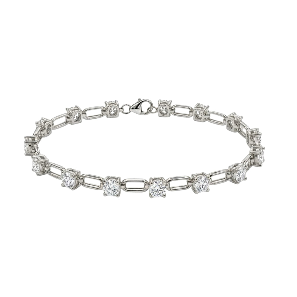 3 ctw Mixed Cut Link Bracelet