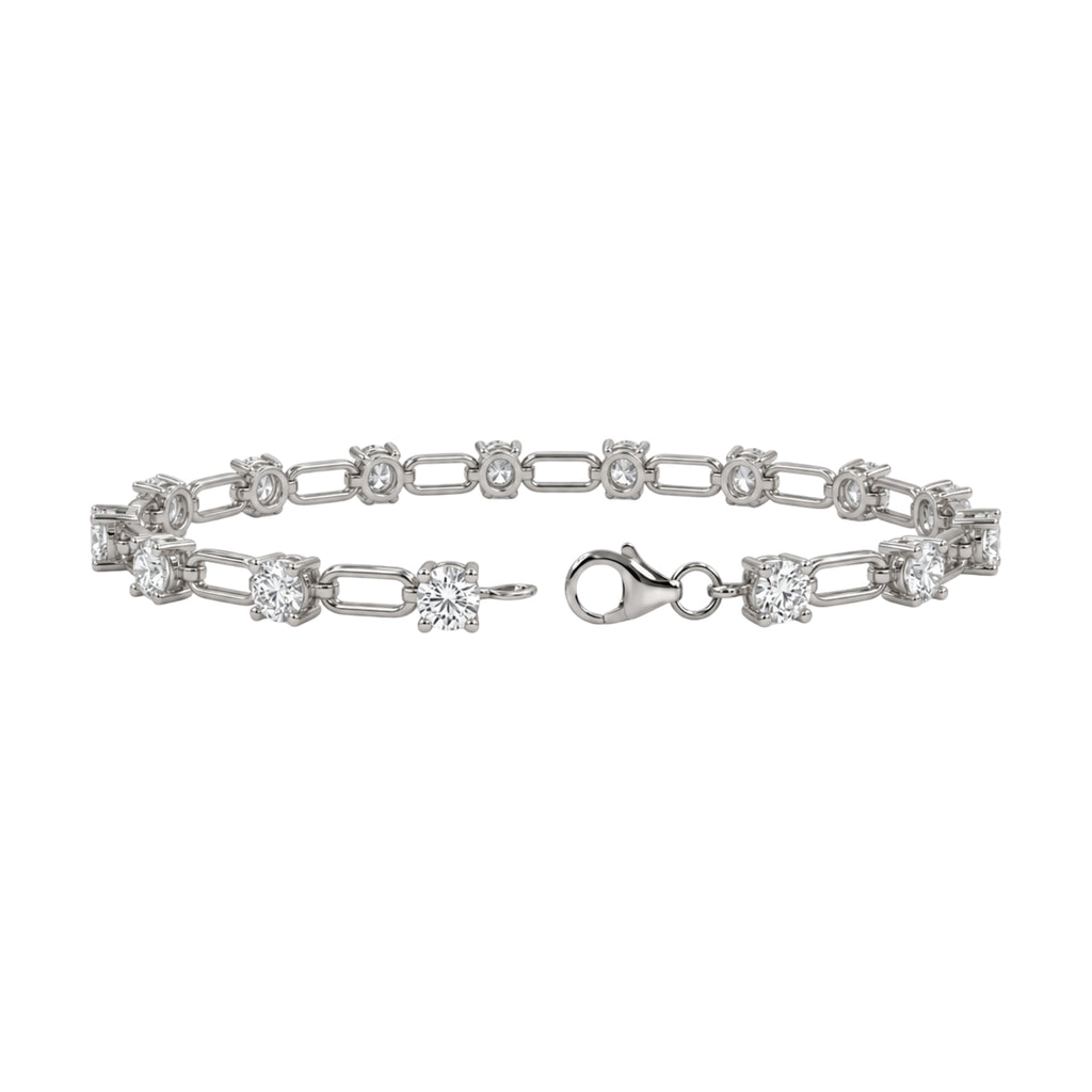 3 ctw Mixed Cut Link Bracelet