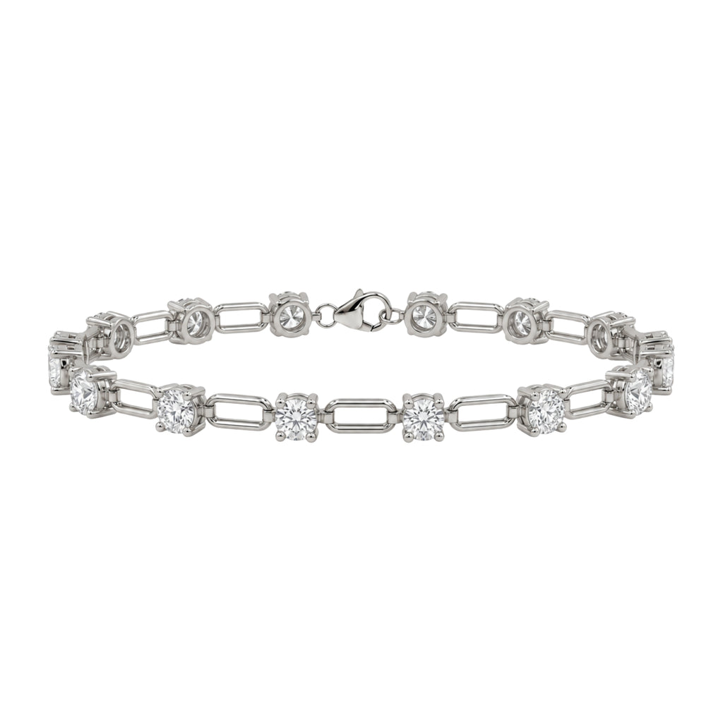 3 ctw Mixed Cut Link Bracelet
