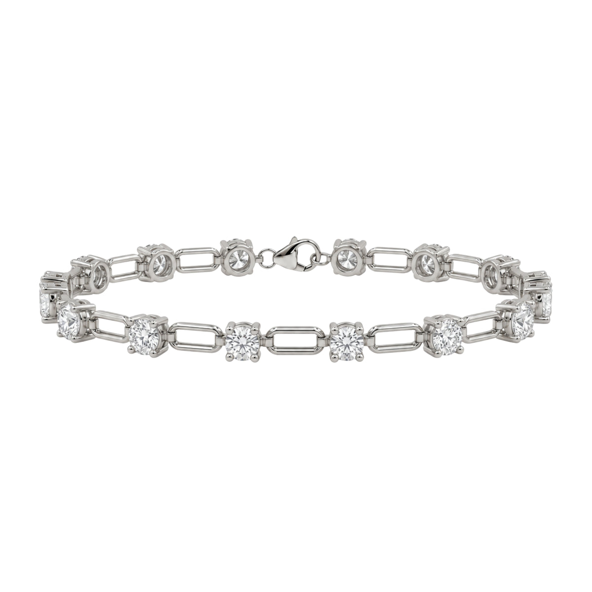 3 ctw Mixed Cut Link Bracelet