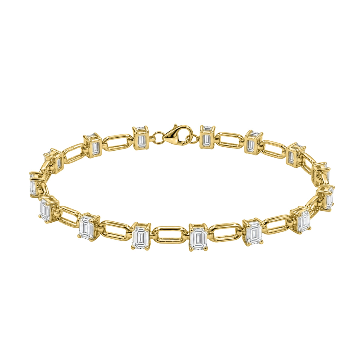 3 ctw Mixed Cut Link Bracelet