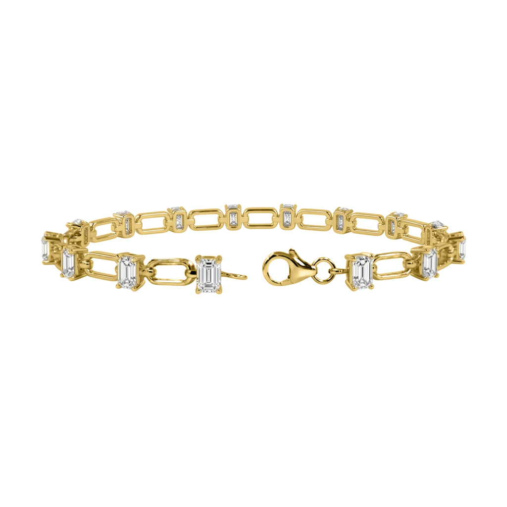 3 ctw Mixed Cut Link Bracelet