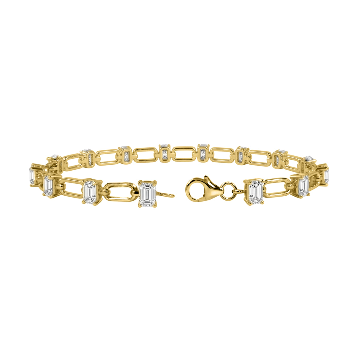 3 ctw Mixed Cut Link Bracelet