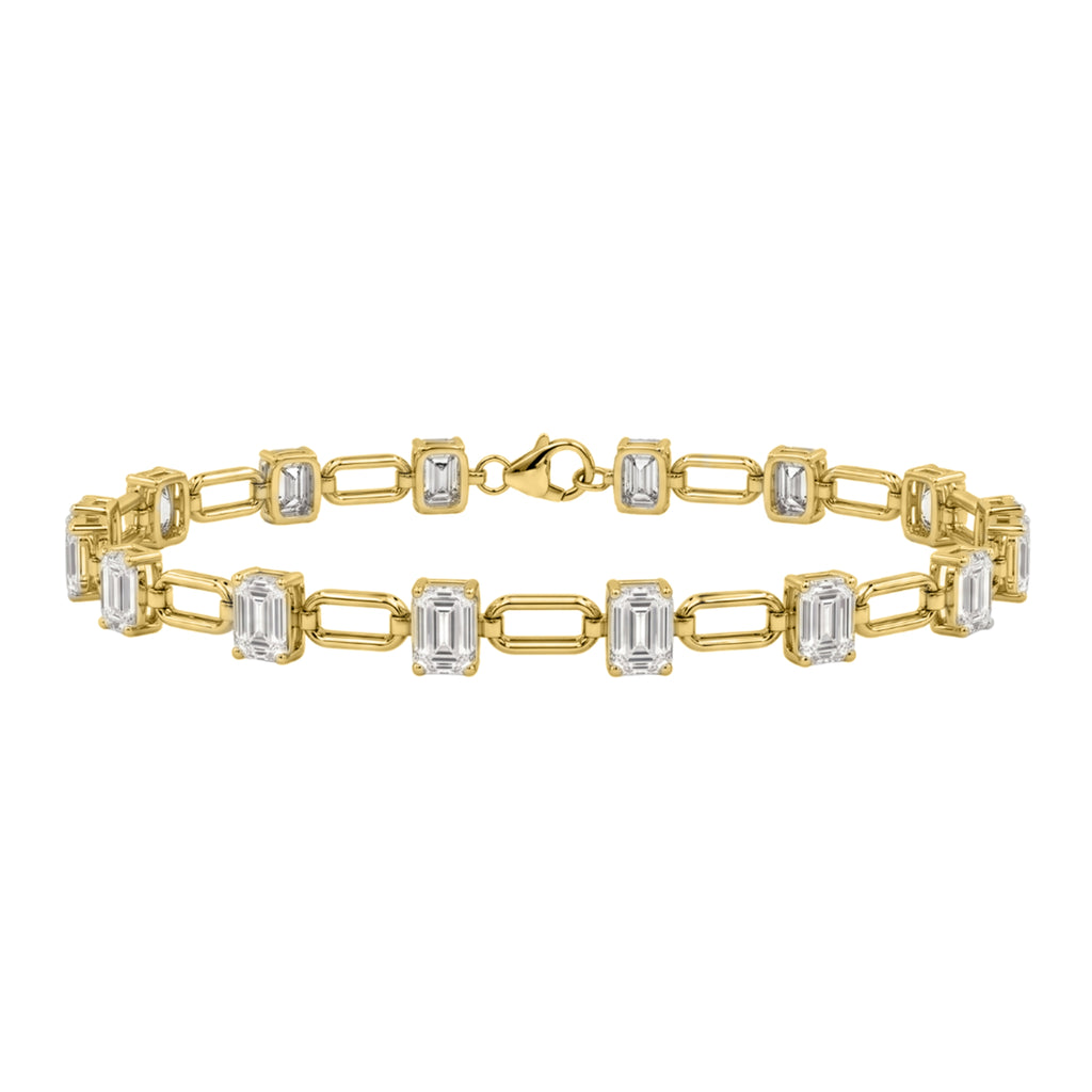 3 ctw Mixed Cut Link Bracelet