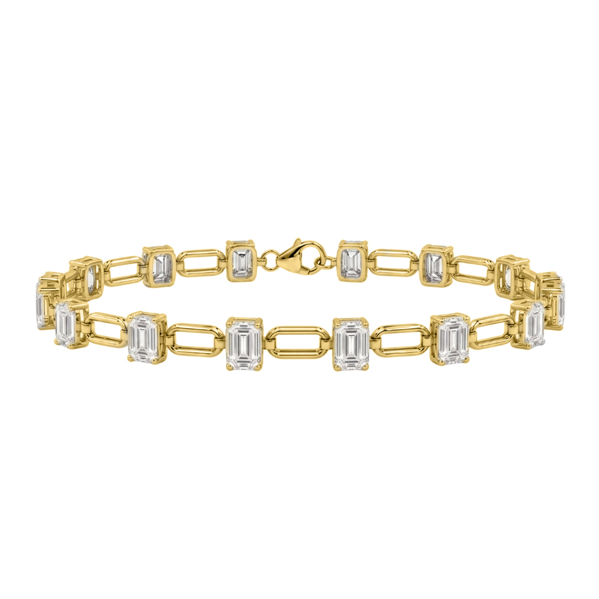 3 ctw Mixed Cut Link Bracelet