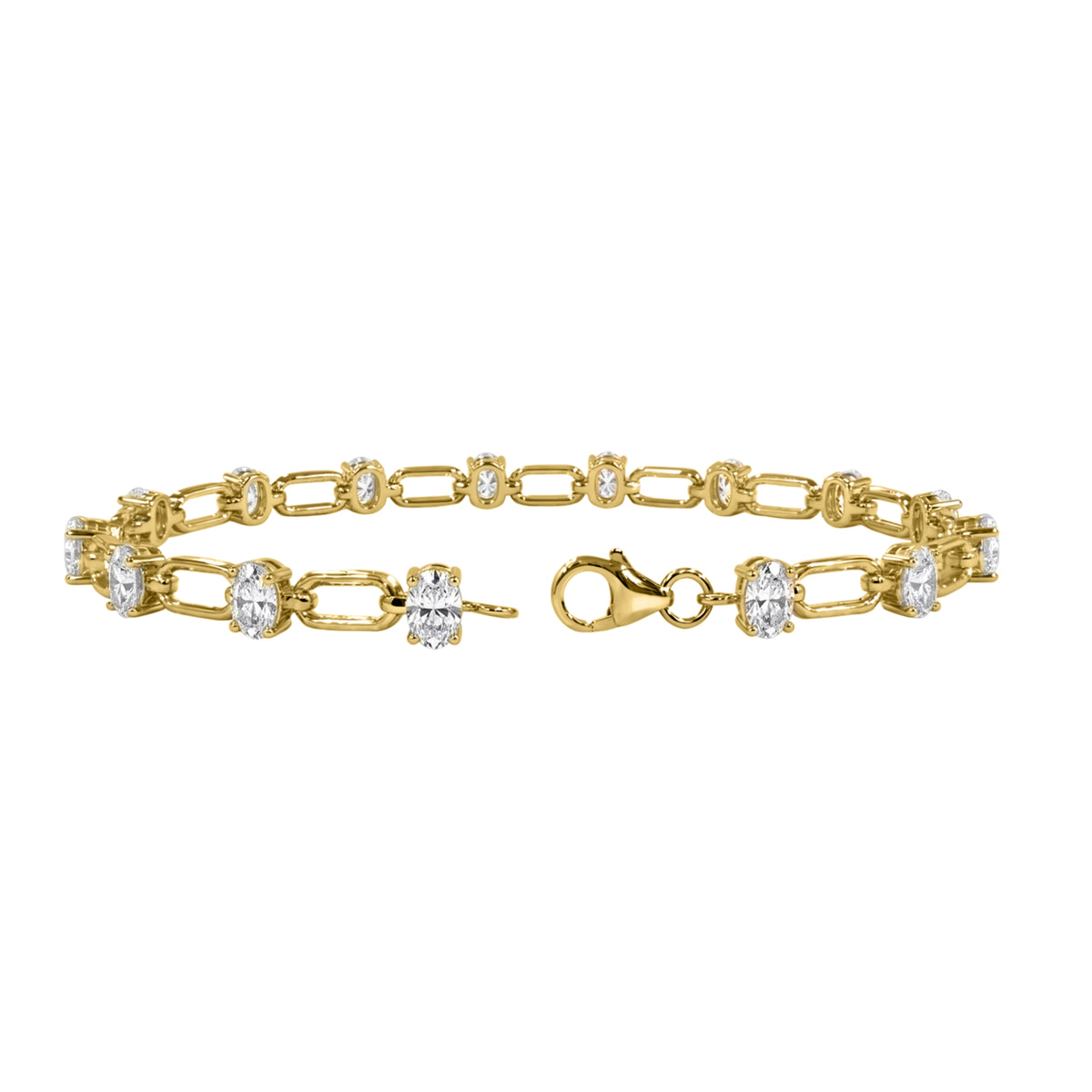 3 ctw Mixed Cut Link Bracelet