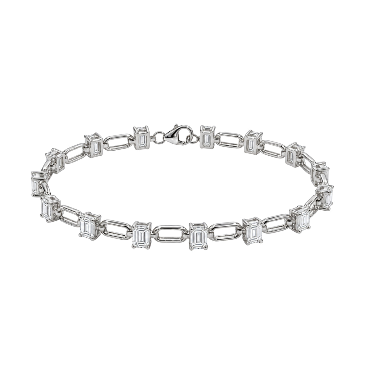 3 ctw Mixed Cut Link Bracelet