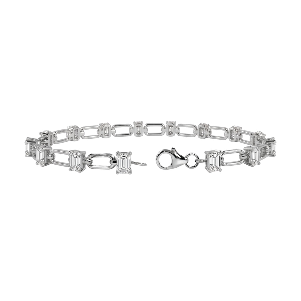 3 ctw Mixed Cut Link Bracelet