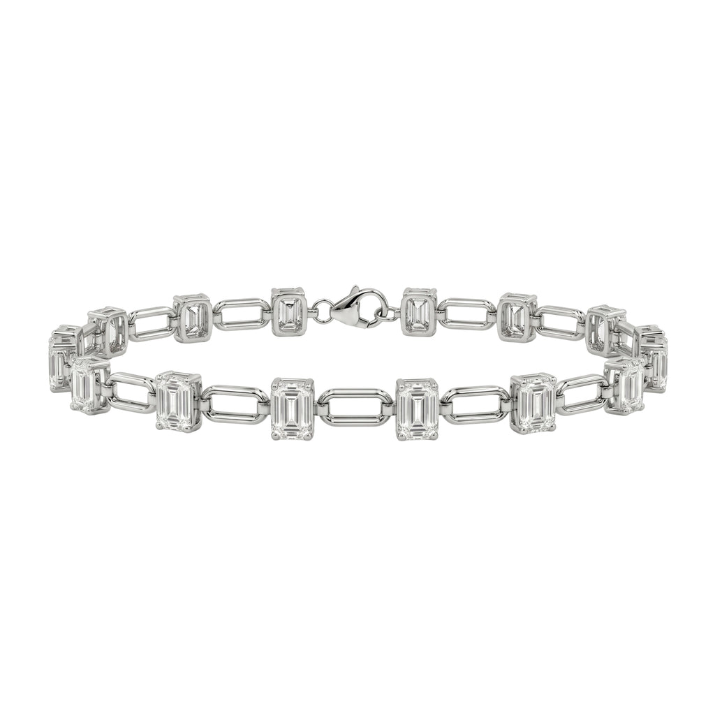 3 ctw Mixed Cut Link Bracelet