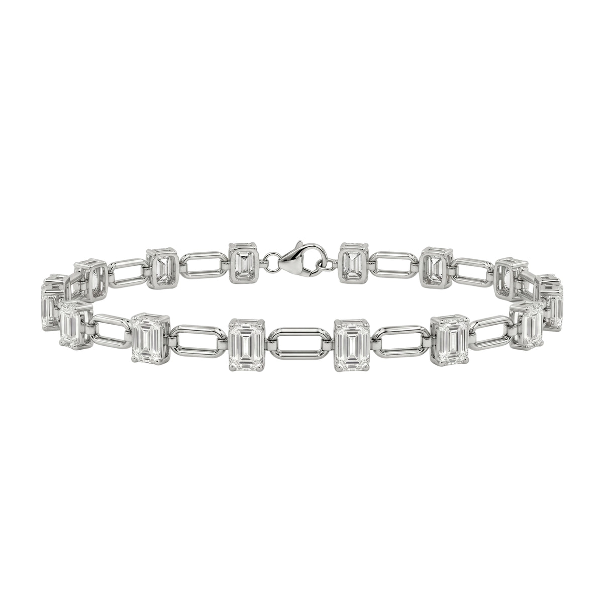 3 ctw Mixed Cut Link Bracelet