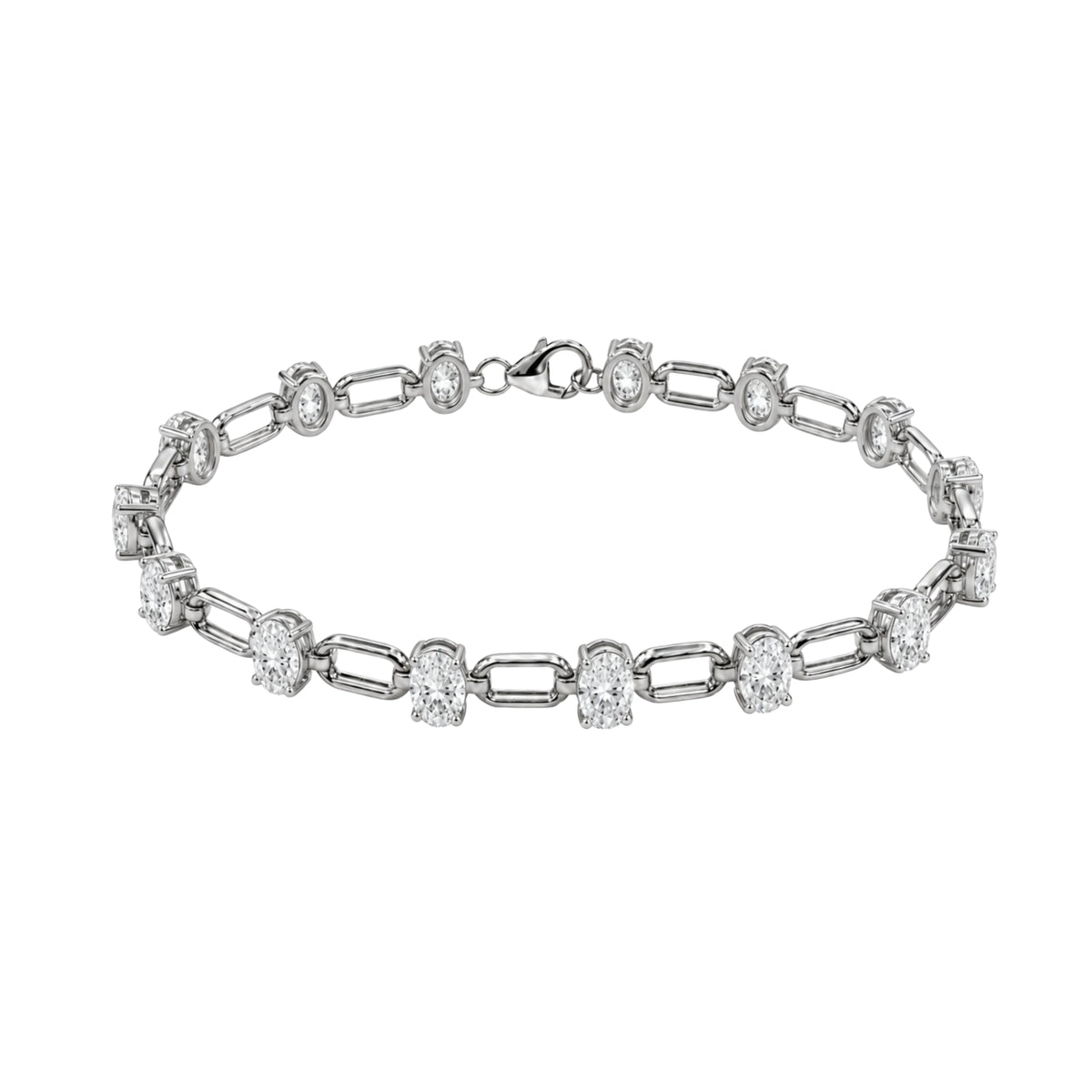 3 ctw Mixed Cut Link Bracelet