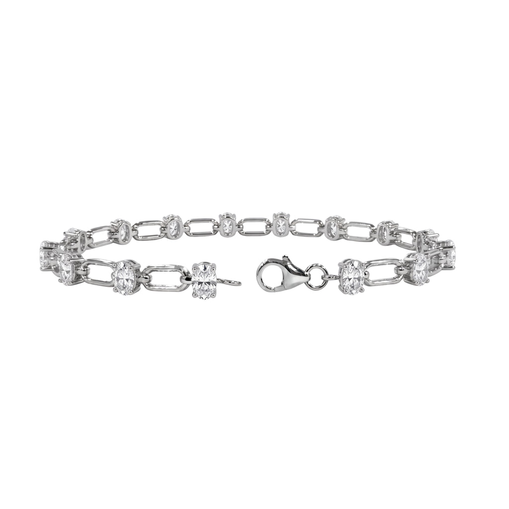 3 ctw Mixed Cut Link Bracelet