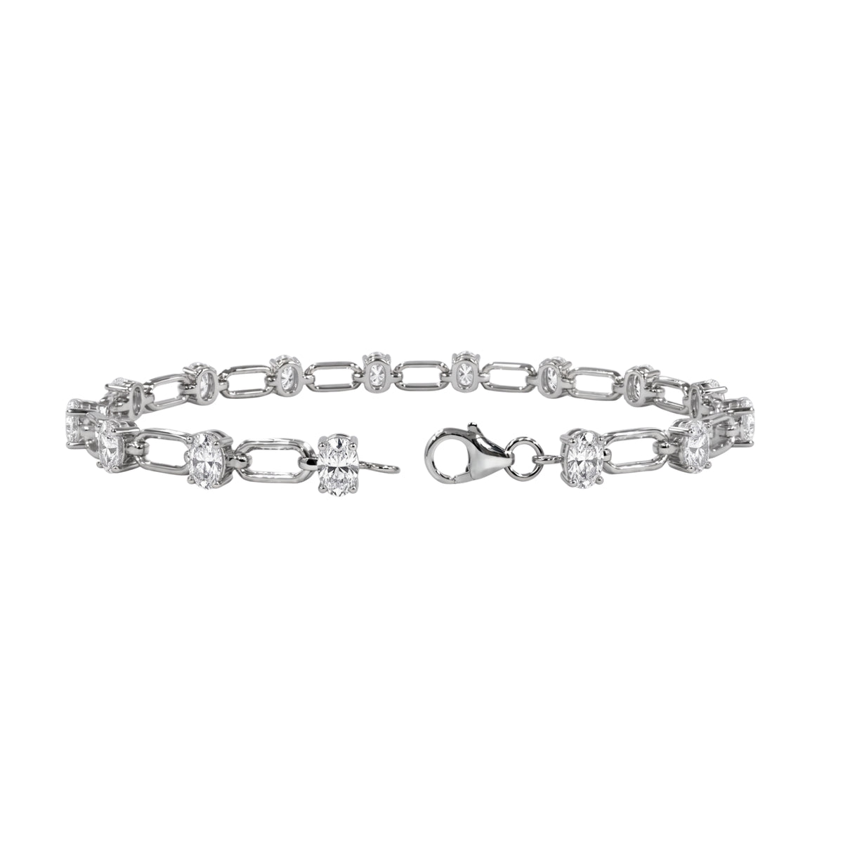 3 ctw Mixed Cut Link Bracelet