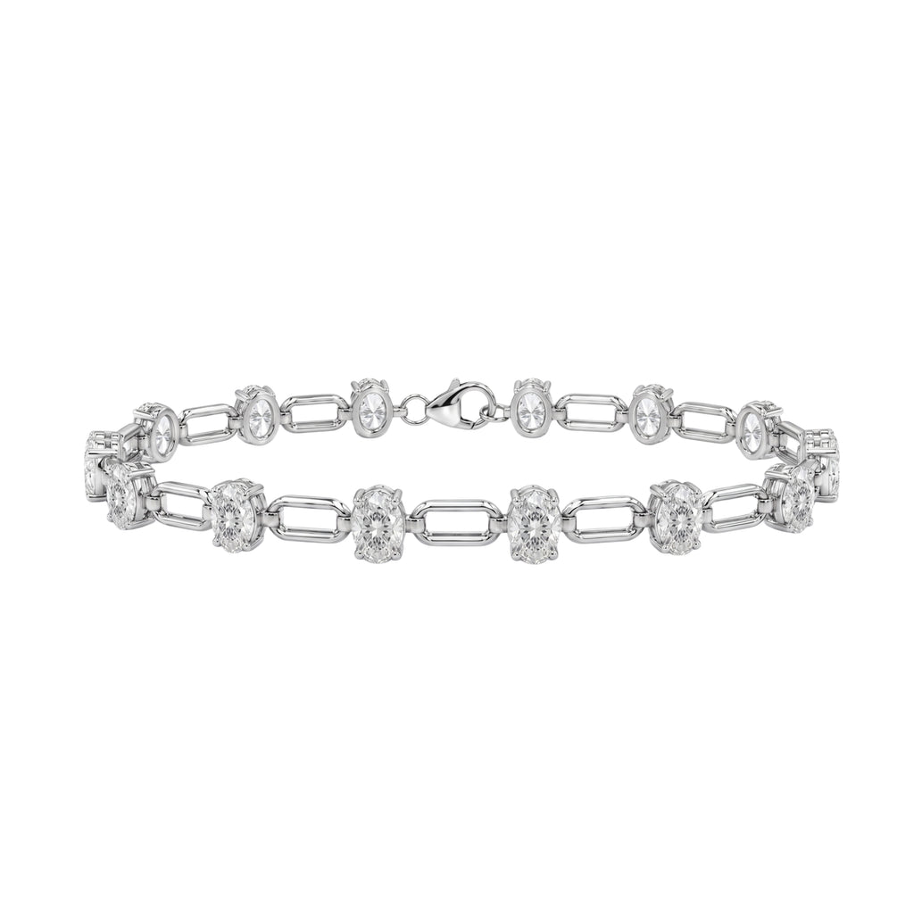3 ctw Mixed Cut Link Bracelet