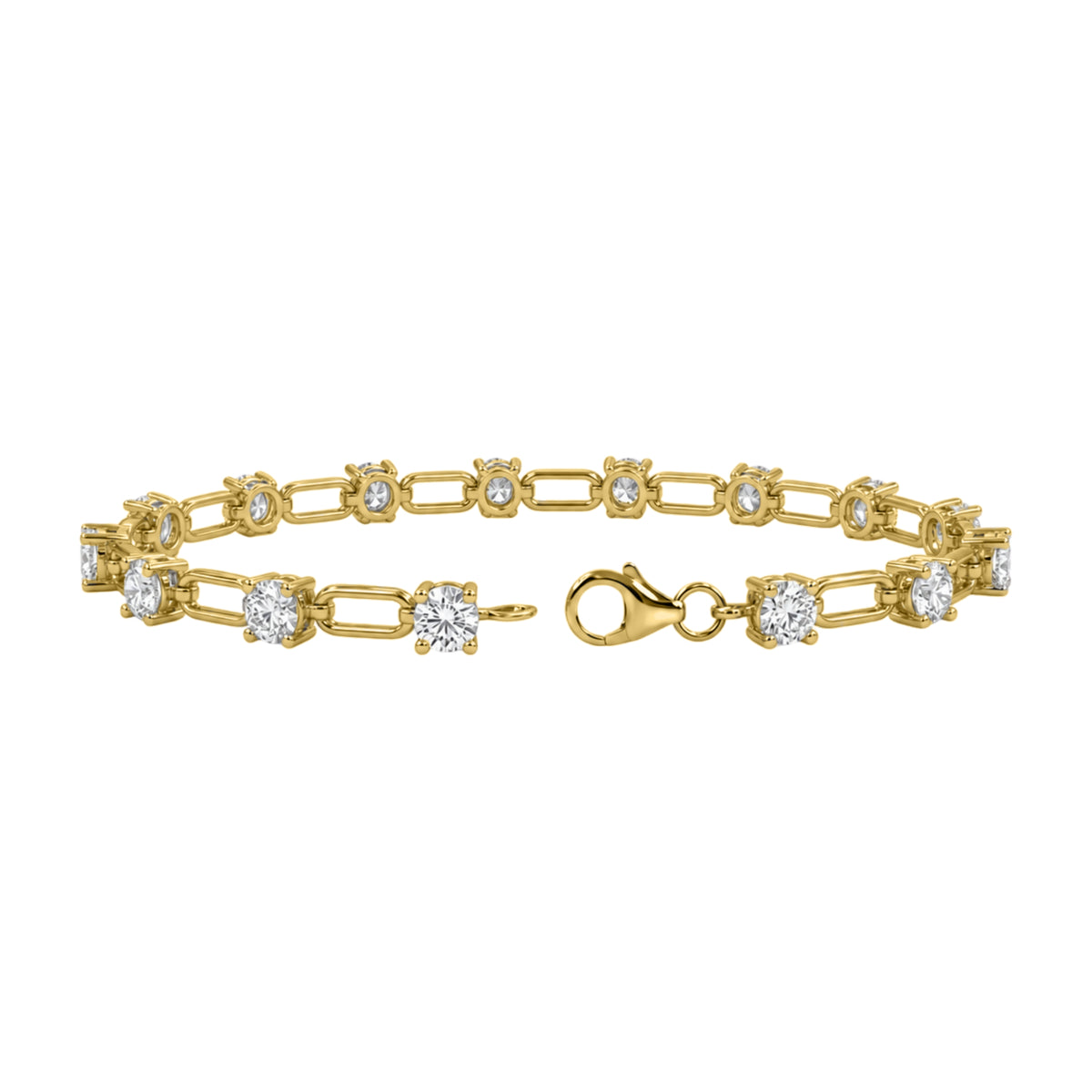 3 ctw Mixed Cut Link Bracelet