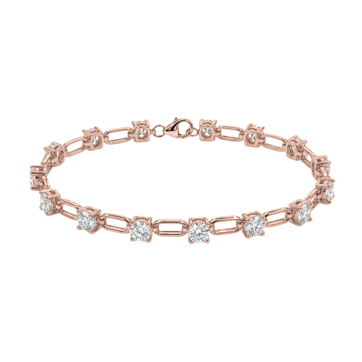 3 ctw Mixed Cut Link Bracelet